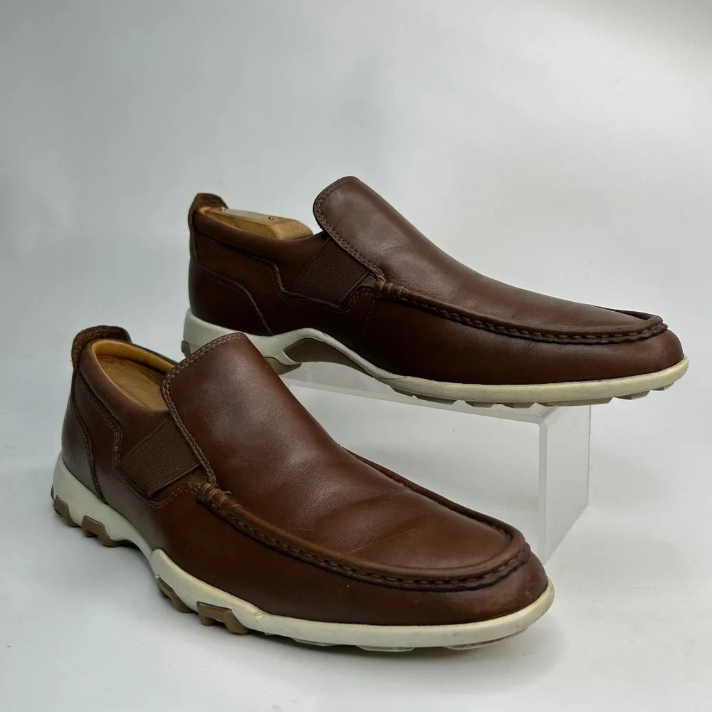 Cole Haan Mens Brown Waterproof Leather Slip On Loafers Lug Sole C04451 Size 8M